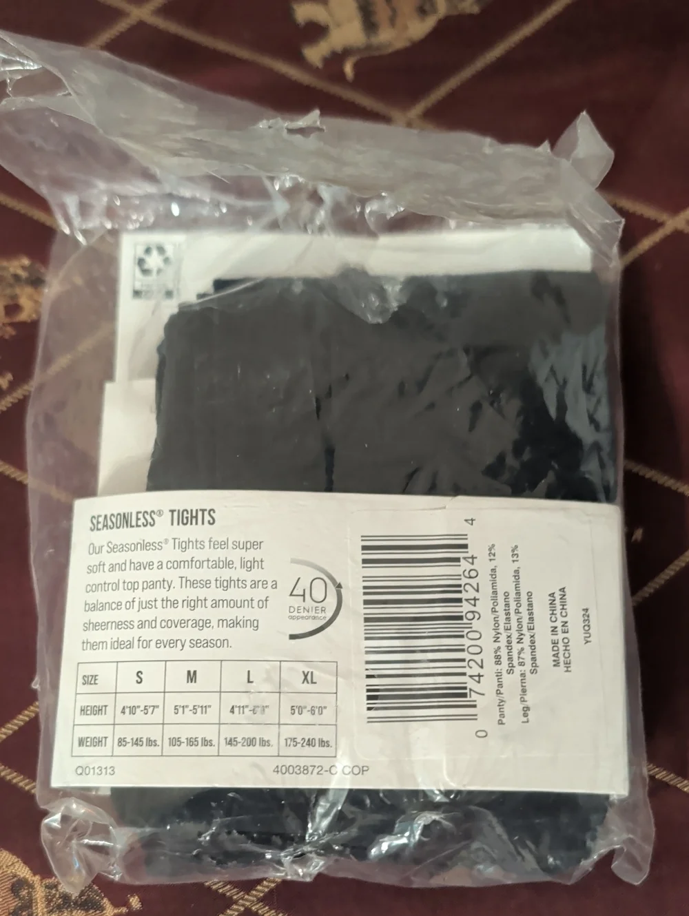 L'eggs, Seasonless Tights - Black (M)